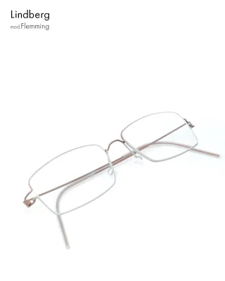 銀色と象牙色のマルメガネ LINDBERG 9707